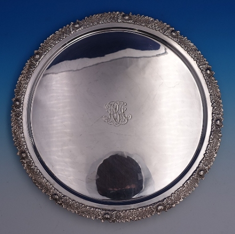 Beverage Tray round w/ 4 feet #14092 1806 wt. 38.2ozt 14